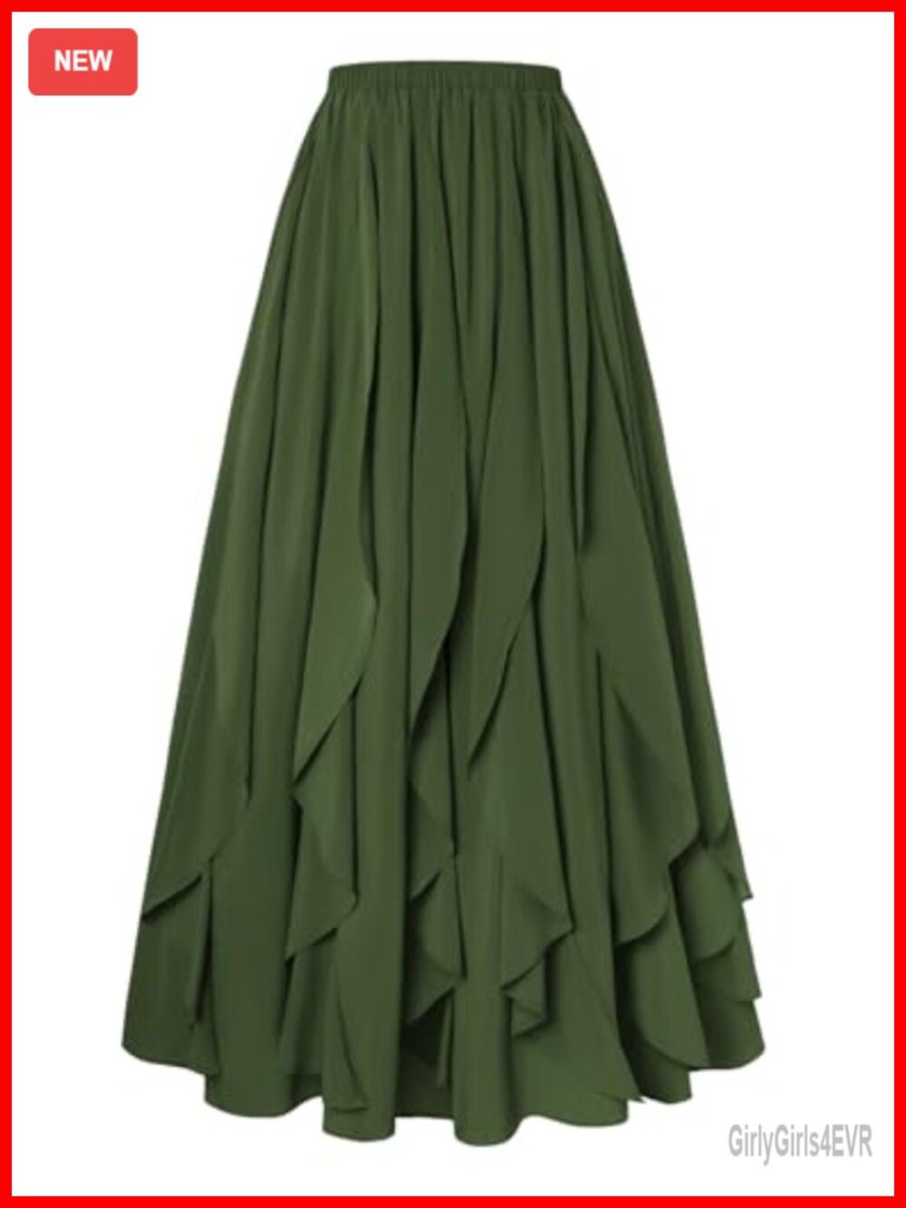 Renaissance Maxi Skirt Boho Ruffle High Waist A-Line